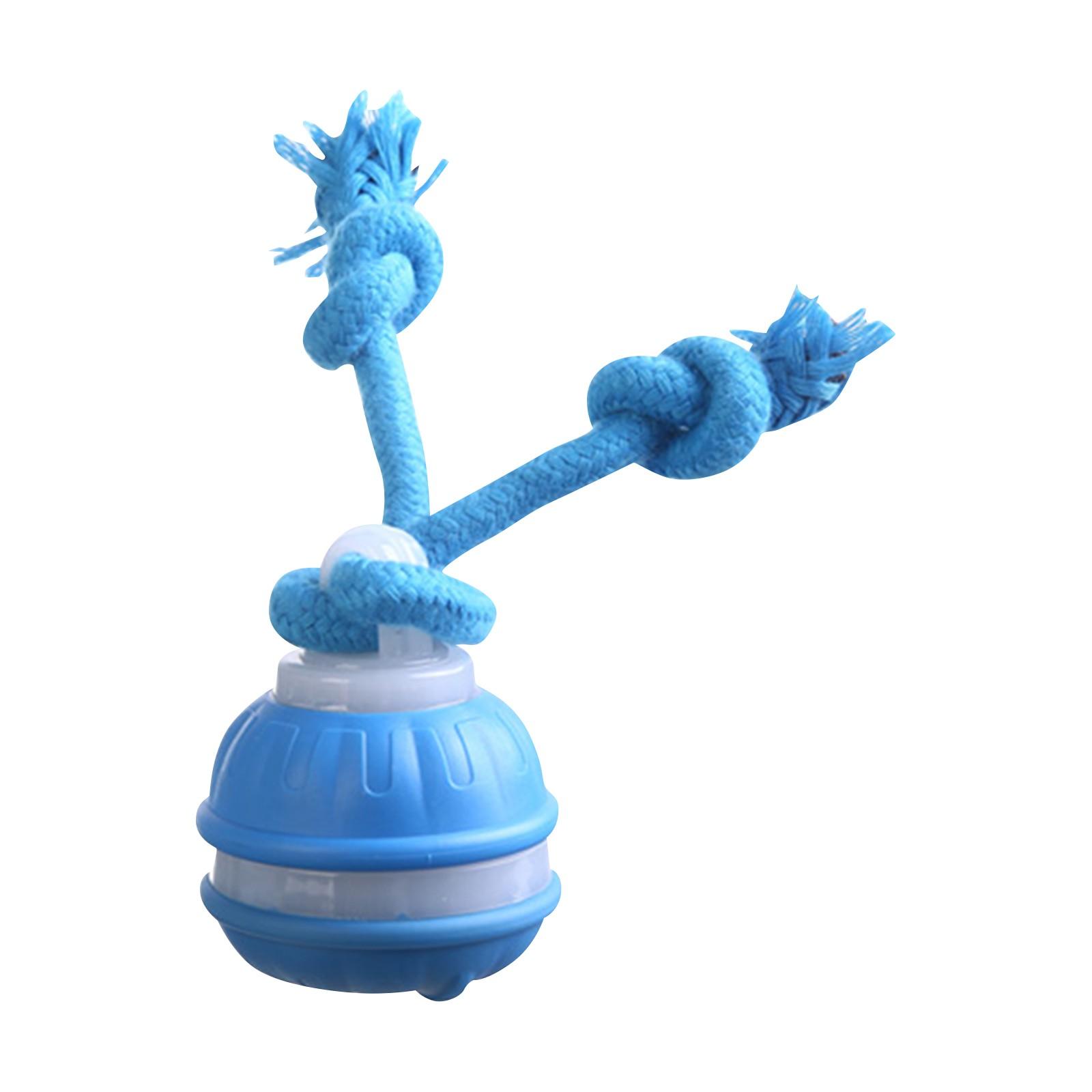 

Интерактивные игрушки для собак, новые игрушки для собак с пищалкой, активный катящийся мяч для щенков и средних собак, перезаряжаемый через USB One Size синий