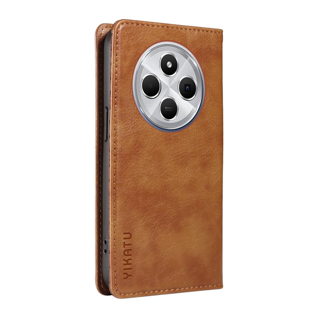 YIKATU YK-006 For Xiaomi Poco C75 4G/Redmi 14R 5G/14C 4G Case Wallet Litchi Grain Leather Phone Cover Magnetic Auto-Absorbed