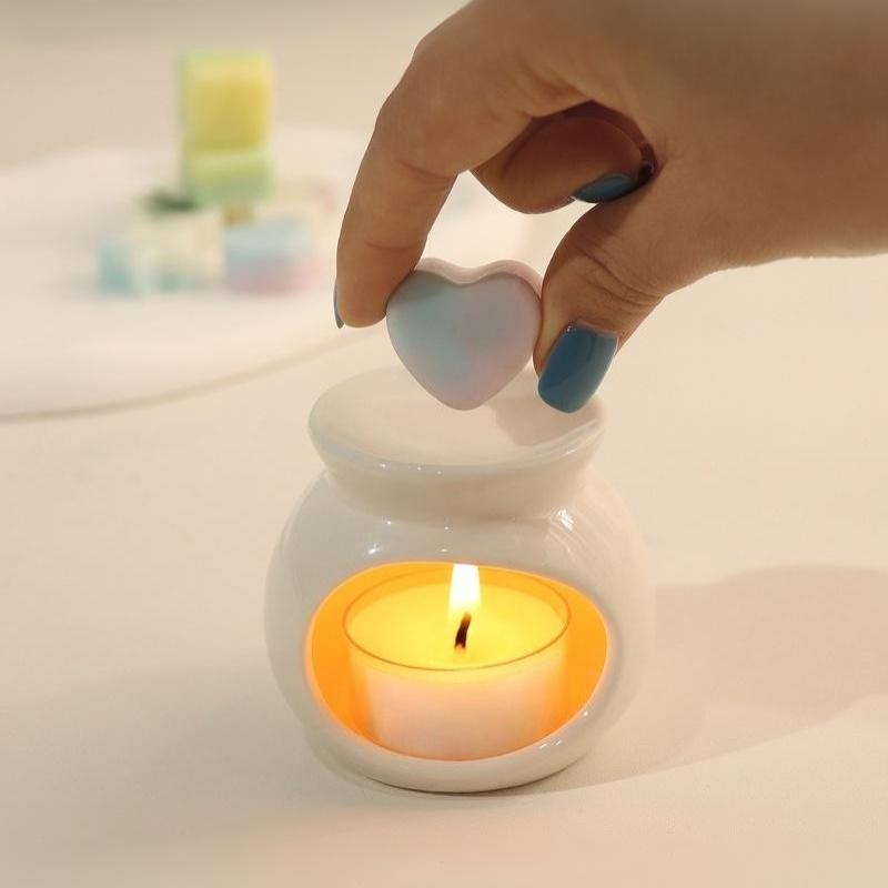 10 Pcs Containers With 6/4 Cavity Clear Plastic Wax Melt Clamshell For Diy Wax Melt Candles, Square (Heart)