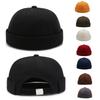 Street Wear Cotton Brimless Hat Solid Color Breathable Brimless Skullies Cap Vintage Beanie Cap Summer