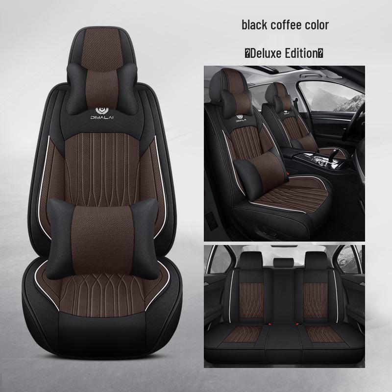 Universal Full Surround Car Seat Covers for All Seasons, Business Style, Five-Seater Coverage