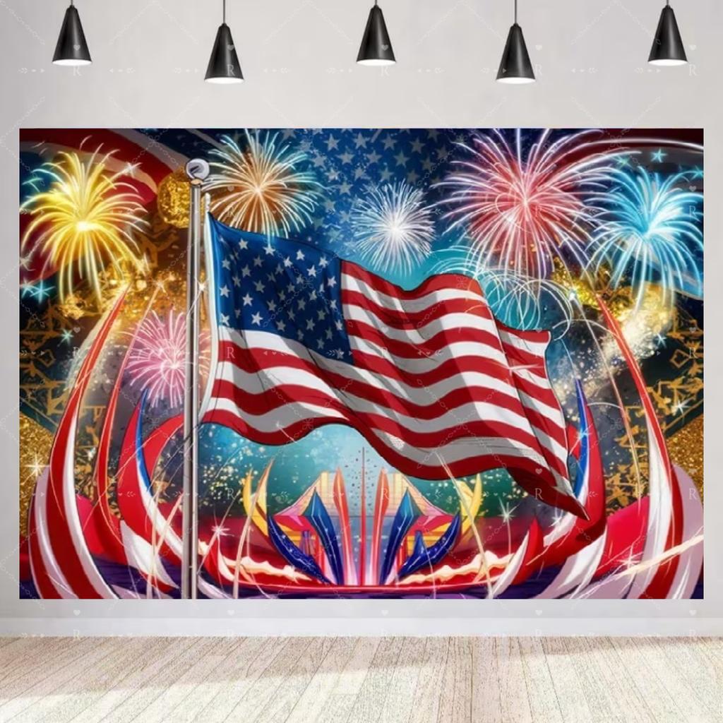 American Independence Day Theme Festival Party Decorations 250th Anniversary Celebration Cup Plate Tableware Background Supplies