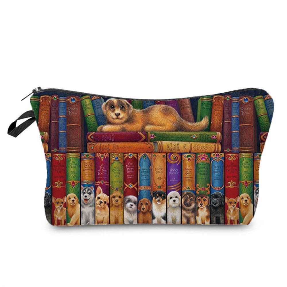 Kvinnor Diverse Kattryck Kosmetikaväska Toalettartiklar Organisera Reseförvaringsfodral 6404