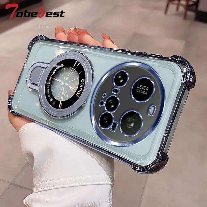 

Противоударный чехол с гальваническим покрытием и магнитным кронштейном Magsafe для Xiaomi 15 14 14T 13 12 Ultra Pro Mi 15Ultra, силиконовый чехол Xiaomi 14T Pro синий