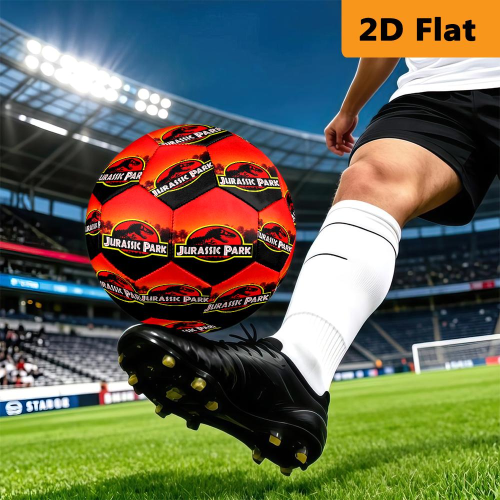 Classic Jurassic Park Movie Poster Soccer Ball Suitable For Both Training And Competition No 5 Football High Elasticity Very Elastic Training Football