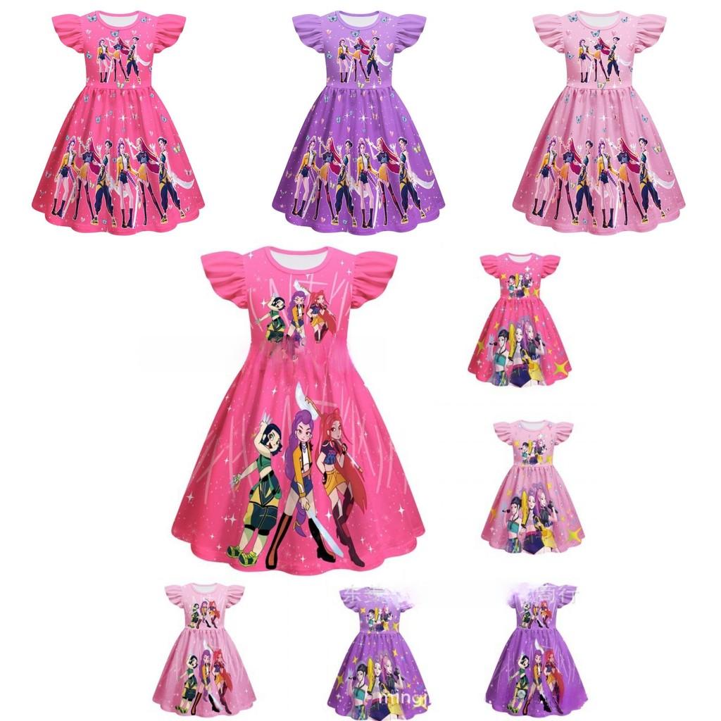 Kpop Dämonenjäger Mädchen Cosplay Prinzessinnenkleid Aus Polyesterstoff Für Alter 3 Bis 8 Jahre