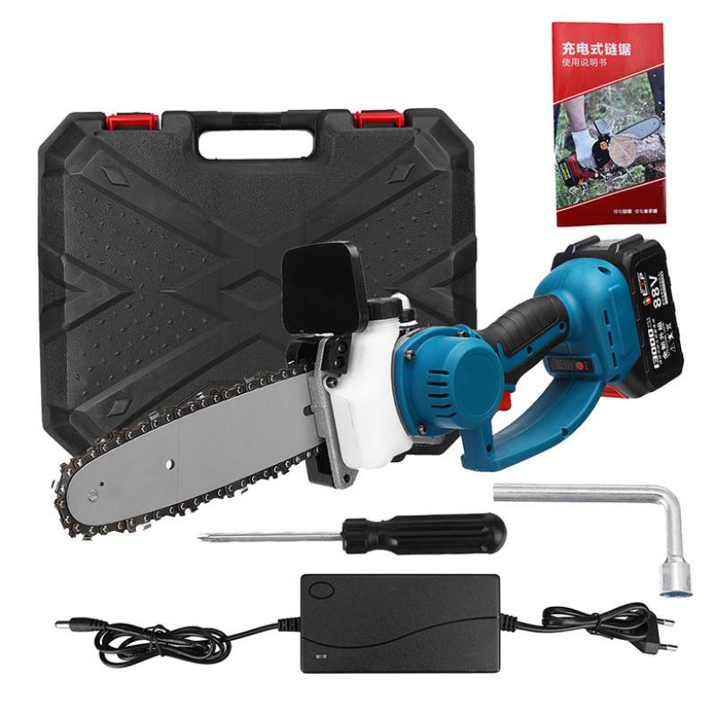 1200W 8-Inch Rechargeable Electric Saw Chainsaw  Brushless Motor Woodworking Cutter Tool