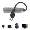 Power Cable 3 Prong Groundes Outlet Essential Power Cable with 3 Outlets Plastic Extension Cord PVC for Home & Offices