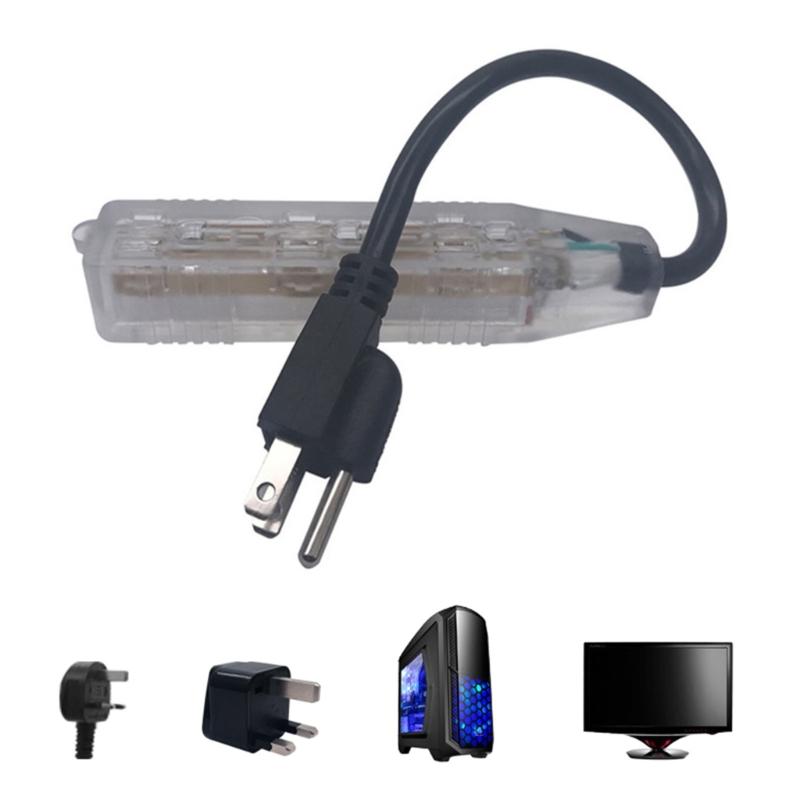 Power Cable 3 Prong Groundes Outlet Essential Power Cable with 3 Outlets Plastic Extension Cord PVC for Home & Offices