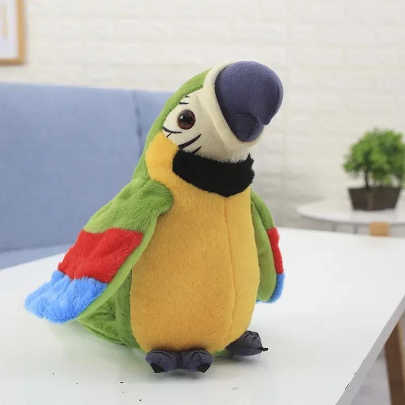 Talking Macaw Parrot Repeat What You Say Stuffed Animal Plush Toy Electronic Record Animated Bird Speaking Parrot Pet Plush Toys
