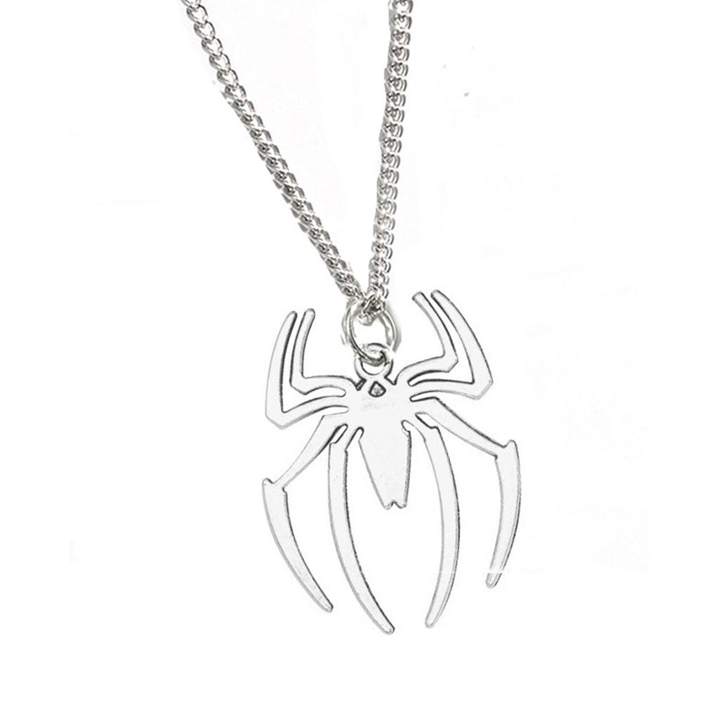 Simple Stainless Steel Spider Pendant Necklace for Men and Women Fashion Party Jewelry Gift