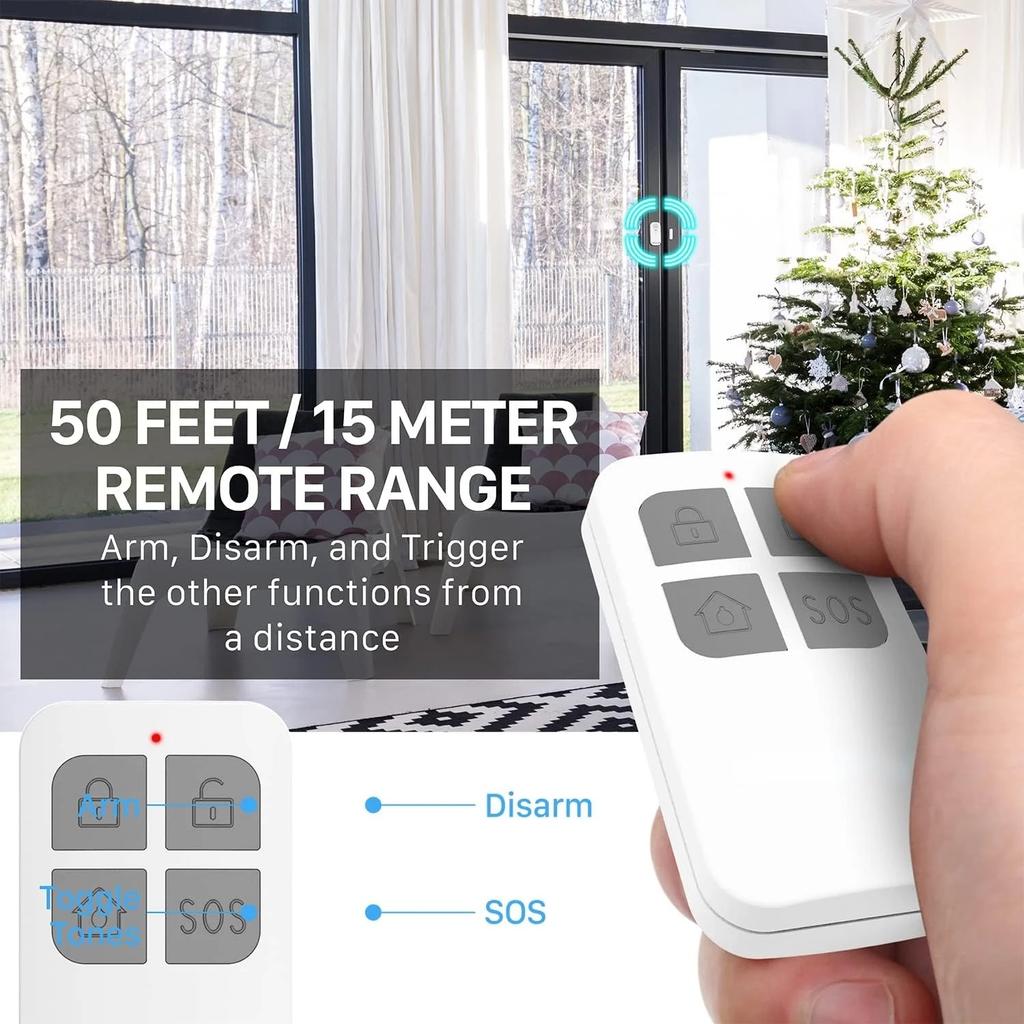 Wireless Door Alarms for Home Security with Remote, 130dB Door and Window Alarms Sensors, (Battery-Powered), Kids Safety, Dementia Patients