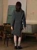 THE GREEN LAB Soft Texture Knit Wrap Skirt Set [Charcoal Gray]