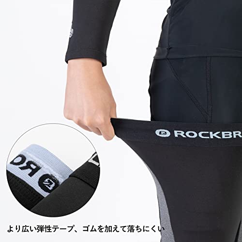 ROCKBROS Beinstulpen für Herren, Sport-Beinlinge, Geeignet für Temperaturen von 5-15°C, Kniewärmer, Wärme, Dehnbar, Rutschfest, Atmungsaktiv, für Radfahren