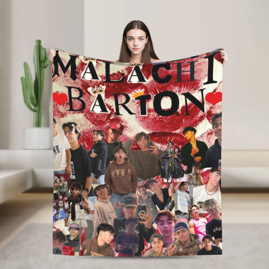 Malachi Barton Actor Tour Blanket Warm Soft Pattern Plush Throw Blanket For Bedroom Picnic Flannel Bedspread Bed Cover