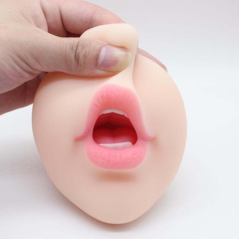 Realistic Human Face Cup - Deep Throat Oral Stimulation Device for Men - Solid Inverted Model Masturbator - Adult Erotic Pleasure Product