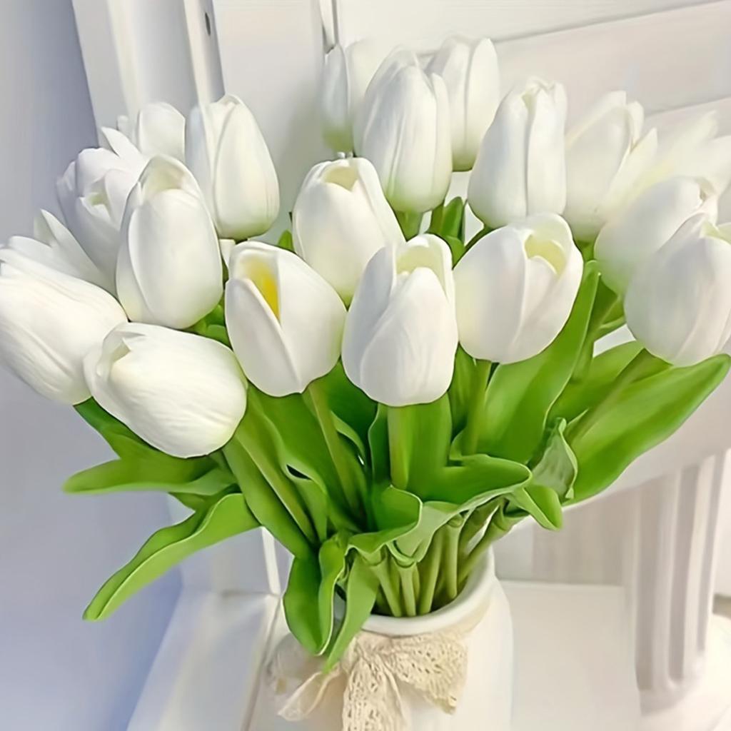 20/40 künstliche Tulpen, realistische Haptik, Scrapbooking-Vase, Heimdekoration, Hochzeit, Gartenbogen, Girlande, Festivalstrauß, DIY