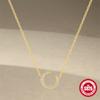 Simple And Versatile S925 Sterling Silver Classic Crescent Element Diamond Fashion Necklace Clavicle Chain