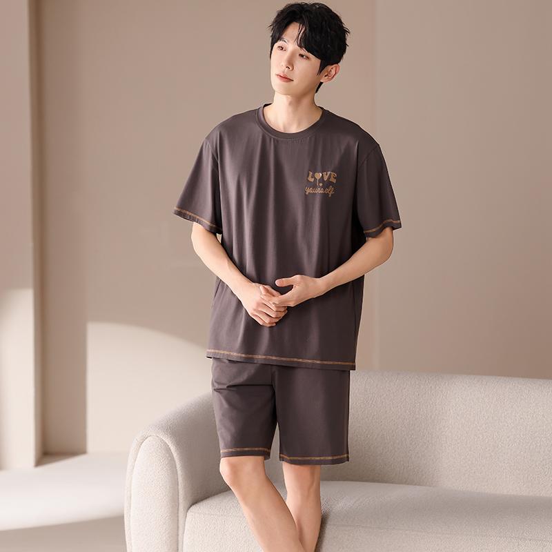 Summer Men's Pajamas Set Casual Loose MODAL COTTON Sleepwear Loungewear Students Two-Piece Sets Cartoon Youth Nightwear Homewear