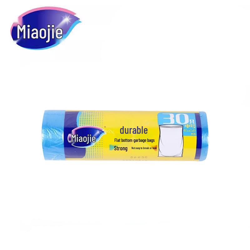 Miaojie Tear-Off Flat Garbage Bags – Puncture-Resistant, Thick, Large Size for Home or Dorm Use.