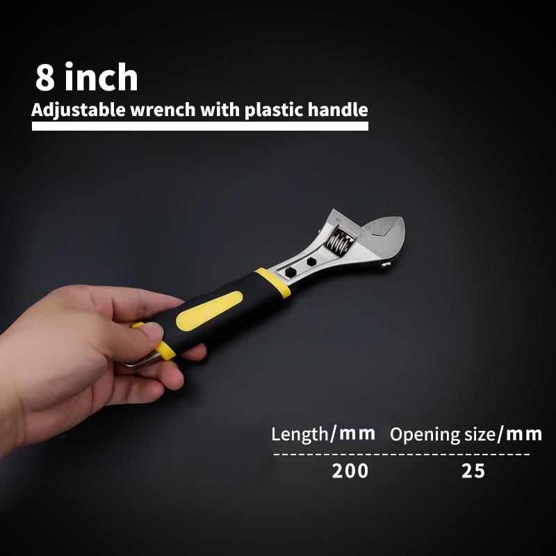 Free Shipping Large Opening Adjustable Spanner Monkey Wrench Adjustable Angle Slide Wrench 6-8-10-12-15 Inch Household Tools