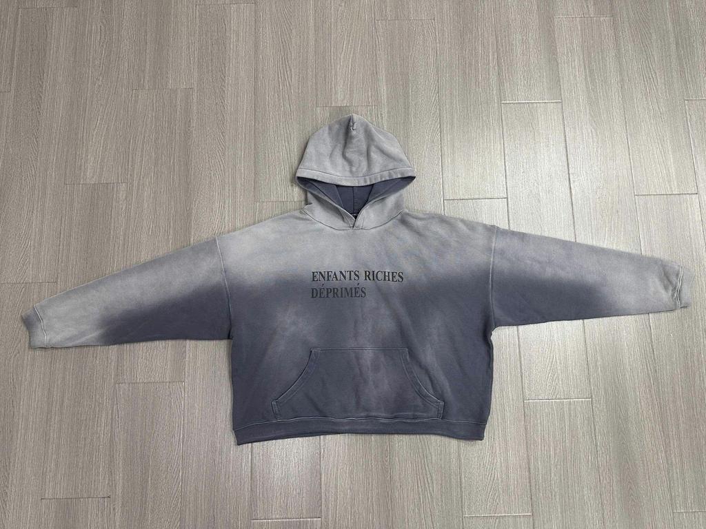 ERD CUOUT Second Gen Melancholy Gradient Blue Aged Hooded Sweatshirt - Bai Jingting Style