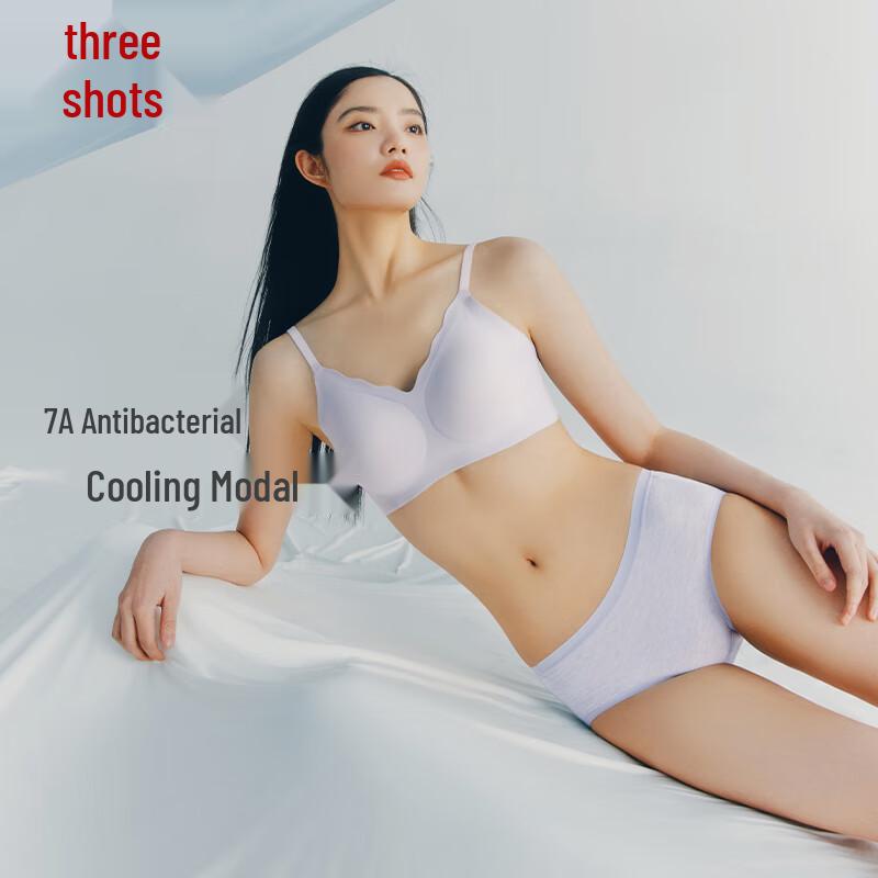 Threegun Women's Modal Antibacterial Mid-Waist Briefs (3-Pack)