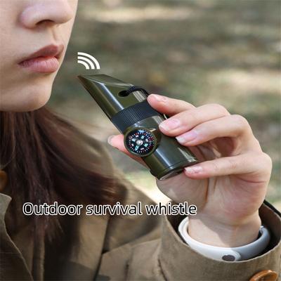 Sifflet multifonction sept en un pour camping en plein air, sifflet de survie et de sauvetage pour randonneurs