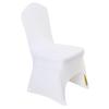 Red and White Stretch Chair Cover - Dustproof, Full Coverage for Banquet, Hotel, or Wedding Chairs.