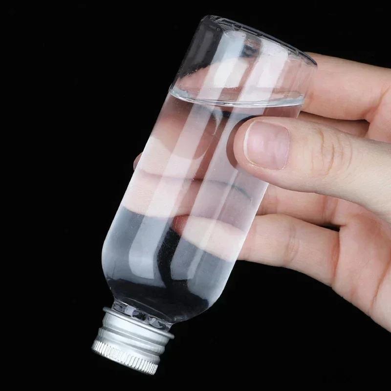 10Pcs 5ml-250ML Mini Plastic Bottle W/ Aluminum Screw Caps Portable Sample Vials Travel Cosmetic Containers for Lotion Creams