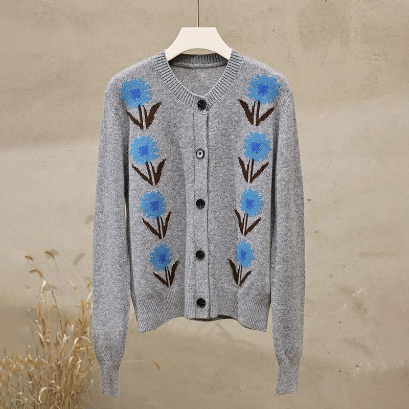 

Women Wool Blend Cardigan Sweater Coat for Winter Warm Long Sleeve Knit Sweaters Coat One Size сірий