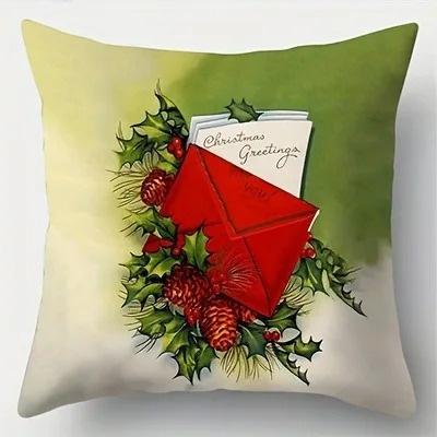 Home Decor Christmas Pet And Holiday Themed Cushion Covers Pattern Cushion Cover Suitable For Sofa Bedroom Car Pillow Cover
