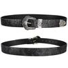 New European and American Style Women's Belt, Vintage Rhinestone Carved Buckle Belt, Trendy Printed Jeans Belt, Unisex