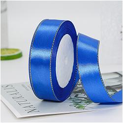 Gift Satin Ribbons Wholesaler 1inch 100% Polyester Christmas Ribbon Gold Wired Edged Satin Ribbon Roll Accept Print Logo