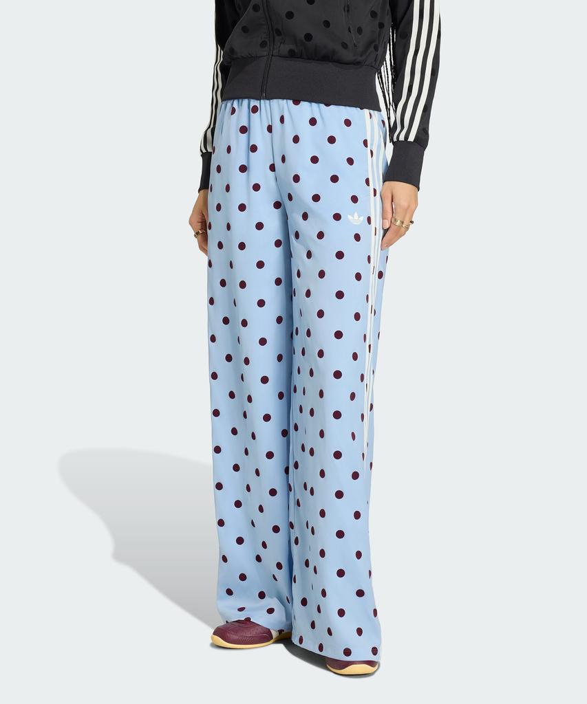 ADIDAS Satin Polka Dot Wide Leg Pants - Clear Sky / Kv1170