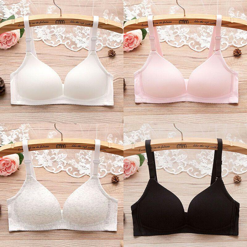 Teenager's Bras Wire Free Junior Cotton Training Soft Cup With Adjustable Straps