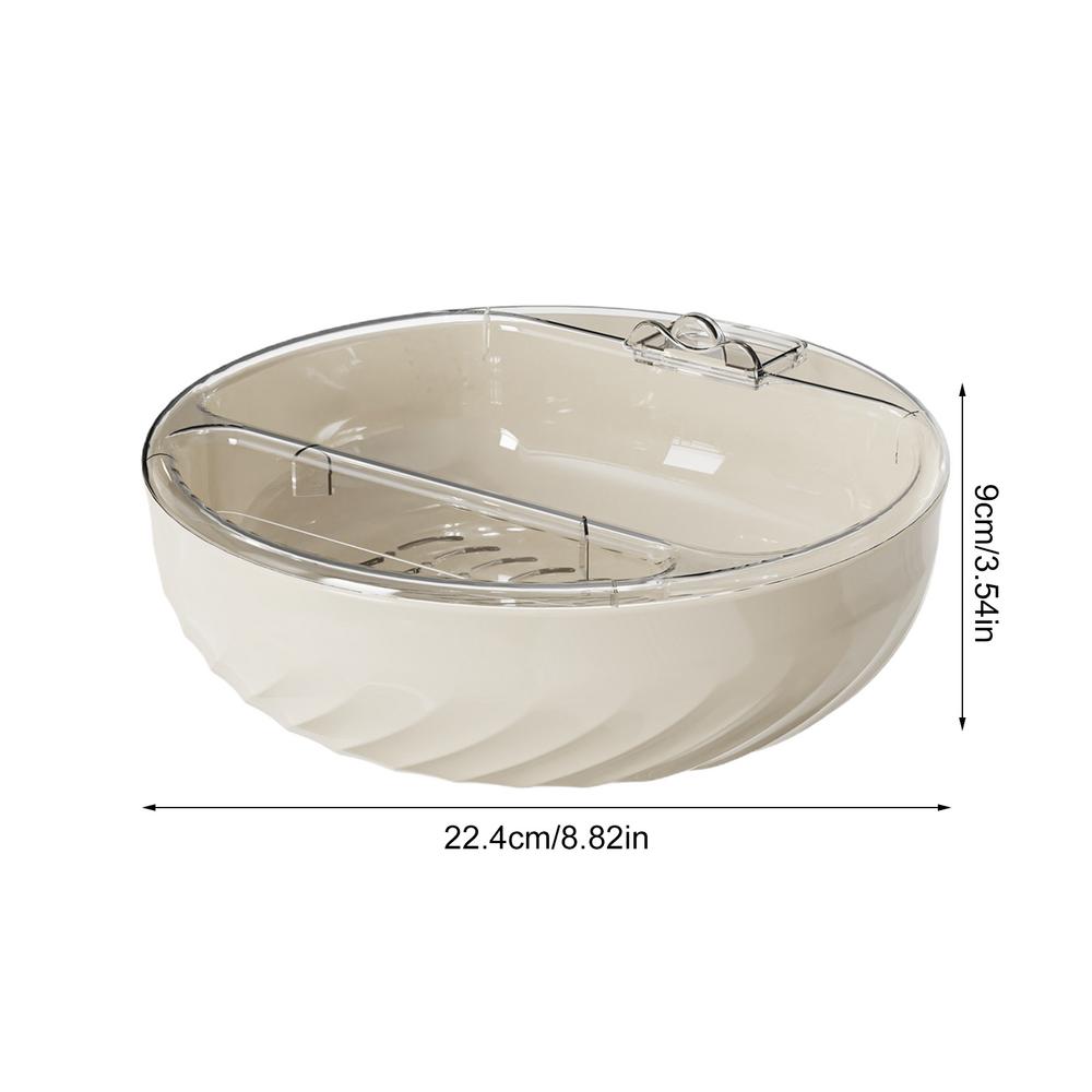 

Миска для закусок с держателем для телефона Съемная миска с держателем для телефона Двухслойная сливная корзина Сервировочное блюдо для закусок Поднос для орехов белый