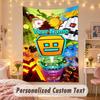 Custom Personalized Tapestry,Geometry Dash Print Custom Name Text Wall Art Hanging for Bedroom