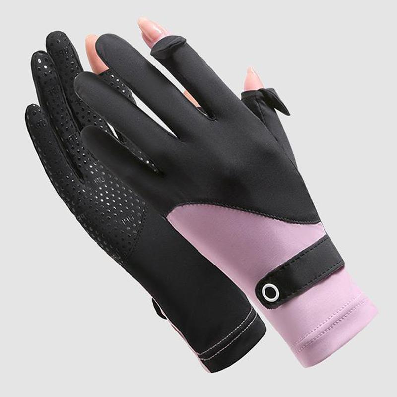Lady Sunscreen Ice Silk Gloves Female Summer Sun Protection Gloves Fashion Cycling Driving Running Mittens Thin Anti-UV Gloves
