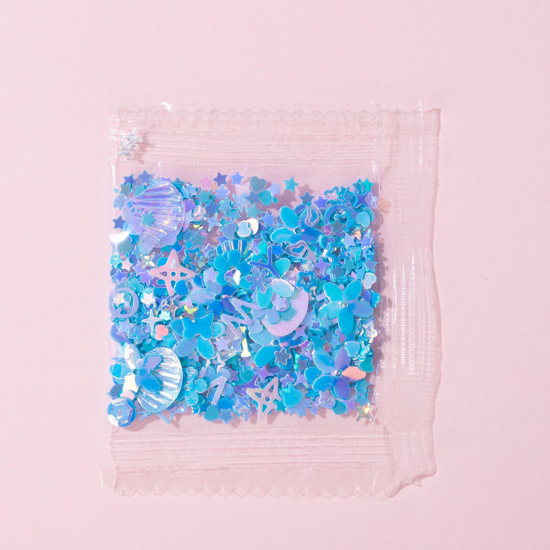 

Макаронные бусины в форме пятиконечной звезды с сахарными гранулами - DIY полимерная глина, наполнитель для слайма.