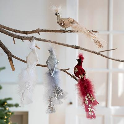 2pcs New Peacock/Phoenix Figurines, Realistic Design,Easy To Hang, Ideal for Decor, Backyard Balcony Decor, New Year Decorations