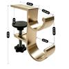 Portable Aluminum Alloy Desk Side Bag Hook Clamp-on Double-Hook Table Edge Storage Hook Heavy Duty Backpack Hanger Office