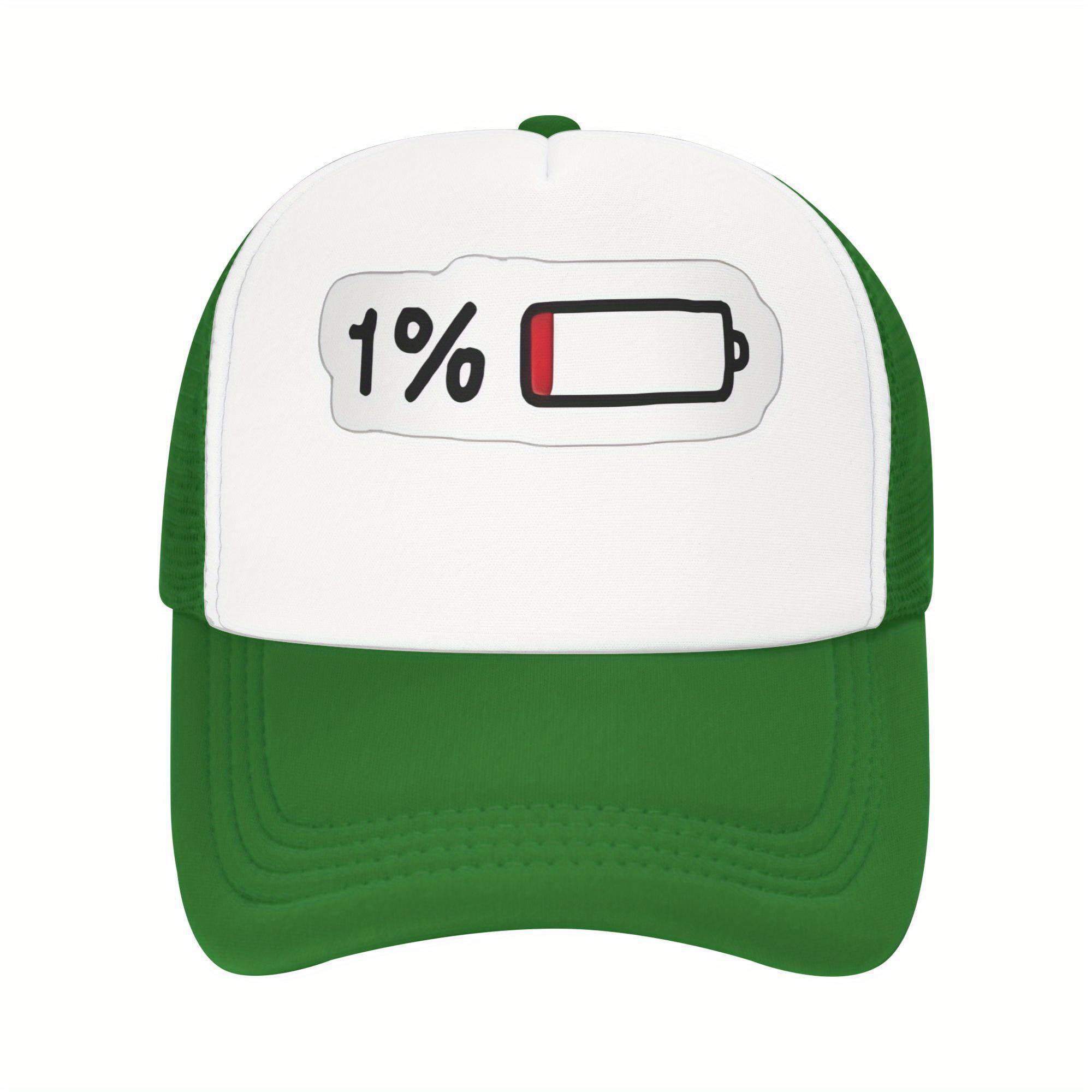 

Low Battery 1 Percent Graphic Trucker Hat Breathable Mesh Adjustable Snapback Casual Cap One Size
