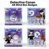 Detective Conan AR 3D Embossed Double Flash Blind Box Badges, 75mm Collectible Pins with Mystery Gift, 10+1 PCS Per Box