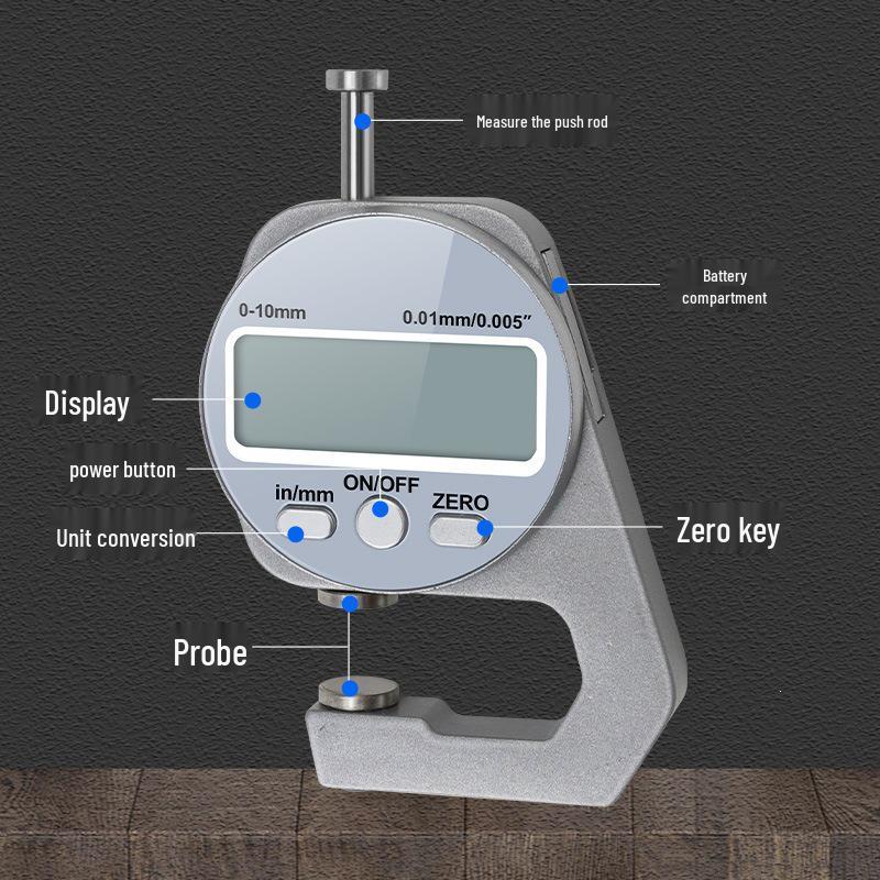 0-10mm Digital Thickness Gauge: Pocket Electronic Thickness Measuring Tool
