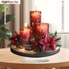 2D Flat Bohemian Style Crystal Christmas Candle Tabletop Decoration, Suitable for wall decoration, porch, room, villa, accents Home, Hallway, or Workp