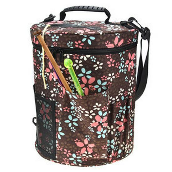 Large Round Yarn Knitting Needle Storage Bag with Handle