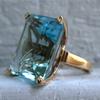Stunning Blue Topaz Ring Princess Square Cut Statement Bridal Jewelry for Women Fashion Accessories