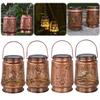 Outdoor Hanging Solar Light Waterproof Owl Hollowed-Out Metal Decor Lantern Metal Solar Garden Light for Yard Patio Lawn Pathway