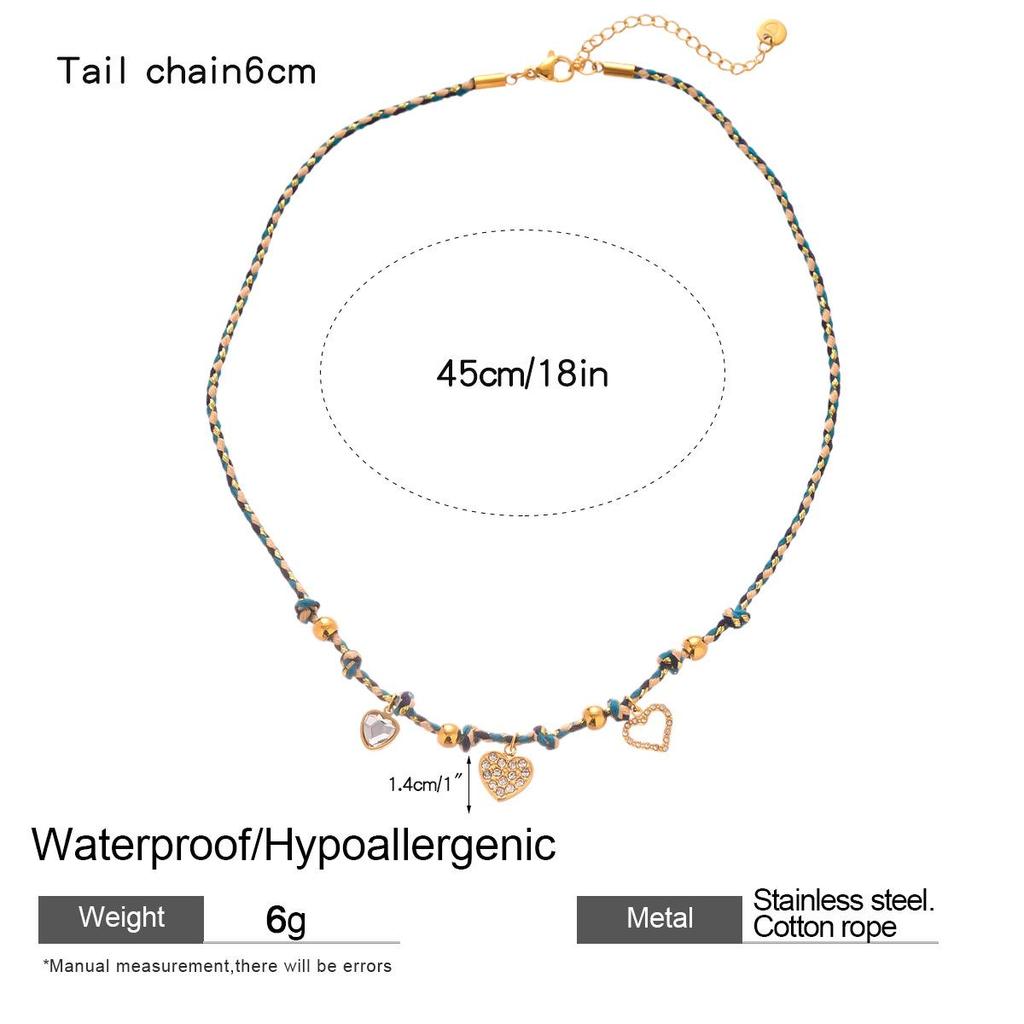 Ensemble Exquis Bracelet & Collier Tissé Rétro Cœur, Étoile et Tournesol